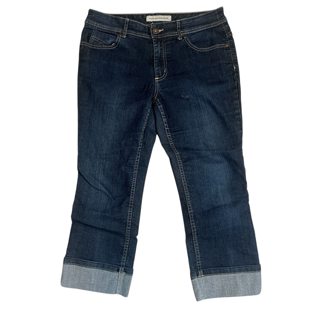 Chico’s Stretch Rolled Crop Blue Jeans Sz S/M (Chico’s 0.5) - Picture 2 of 12